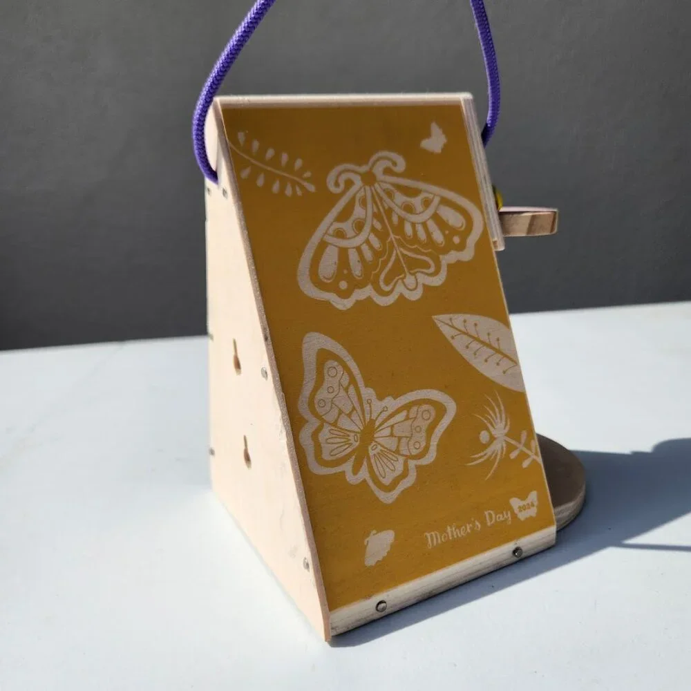 Handmade Butterfly Habitat Garden Decor Insect Hotel Motel Gardening Wood Wooden
